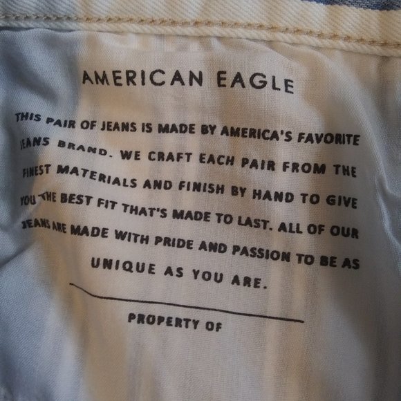 NWOT American Eagle Blue and white striped jeans size 12 - Picture 8 of 13
